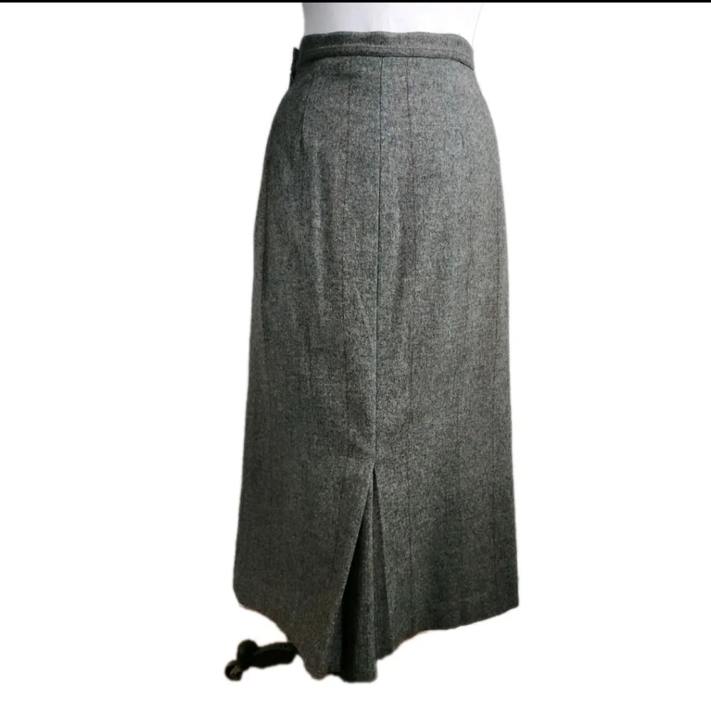 Vintage 90s Colours by Alexander Julian Maxi Skirt Grey 8 All Wool Quiet Luxury